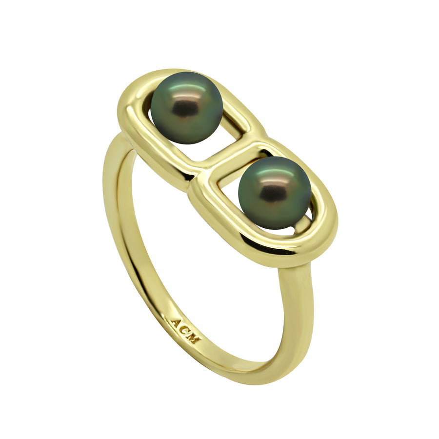 Infinity Double Pearl Ring