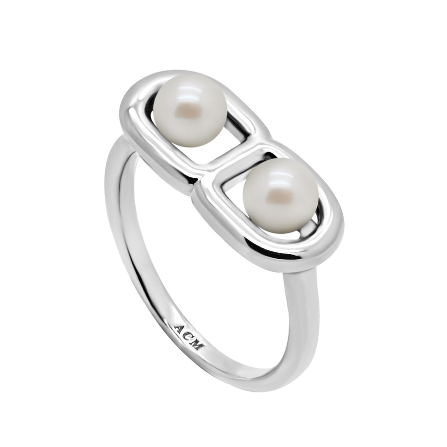 Infinity Double Pearl Ring