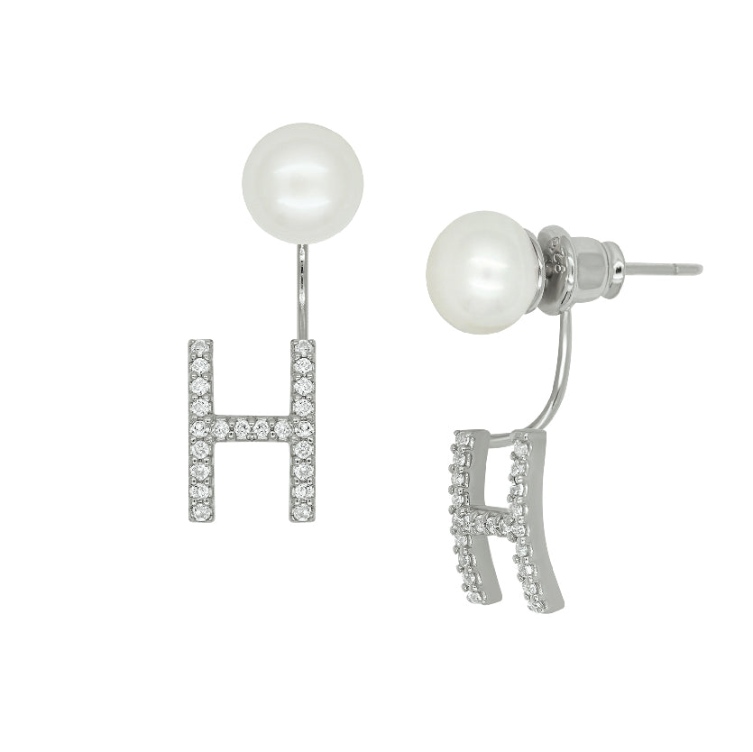Initial Earring (White Gold)