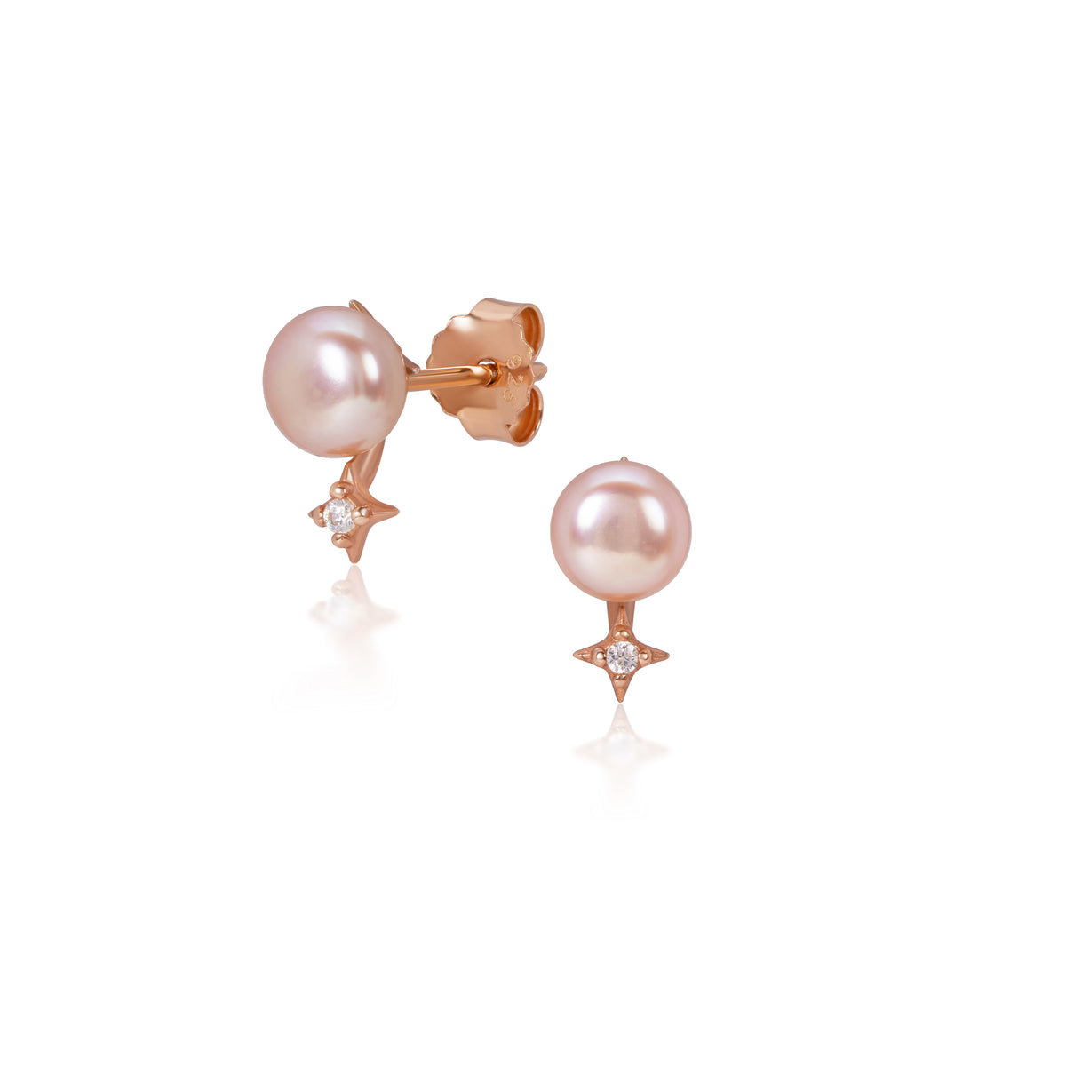 Lumine Star pearl Earring — earrings in 18K gold-plated silver by A.CEMI