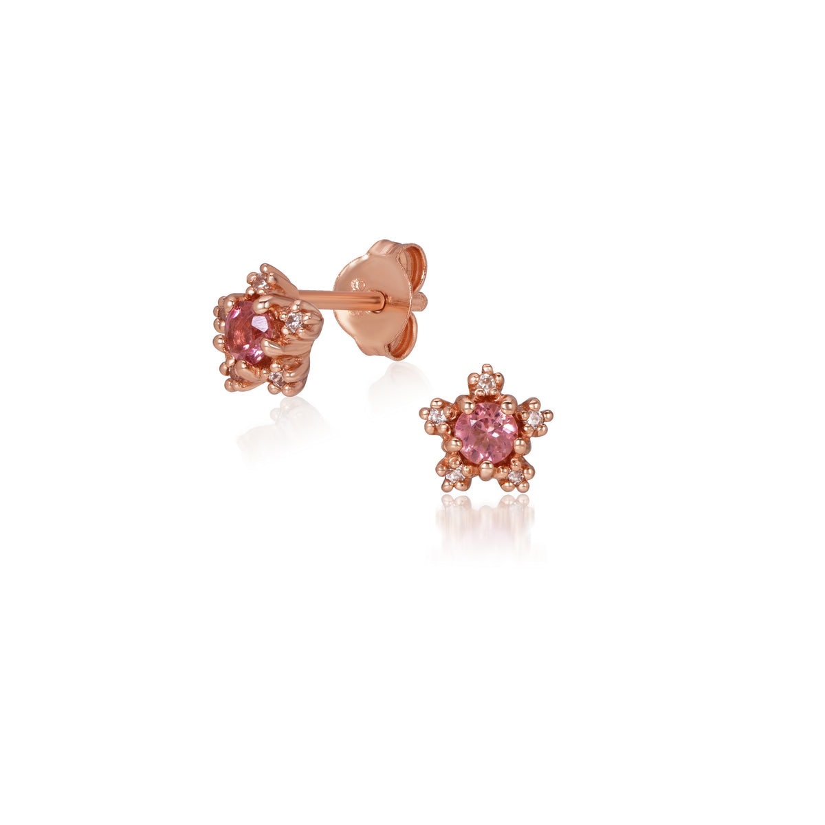 A.CEMI Pink Tourmaline Nova Earring — earrings in 18K gold-plated silver by A.CEMI