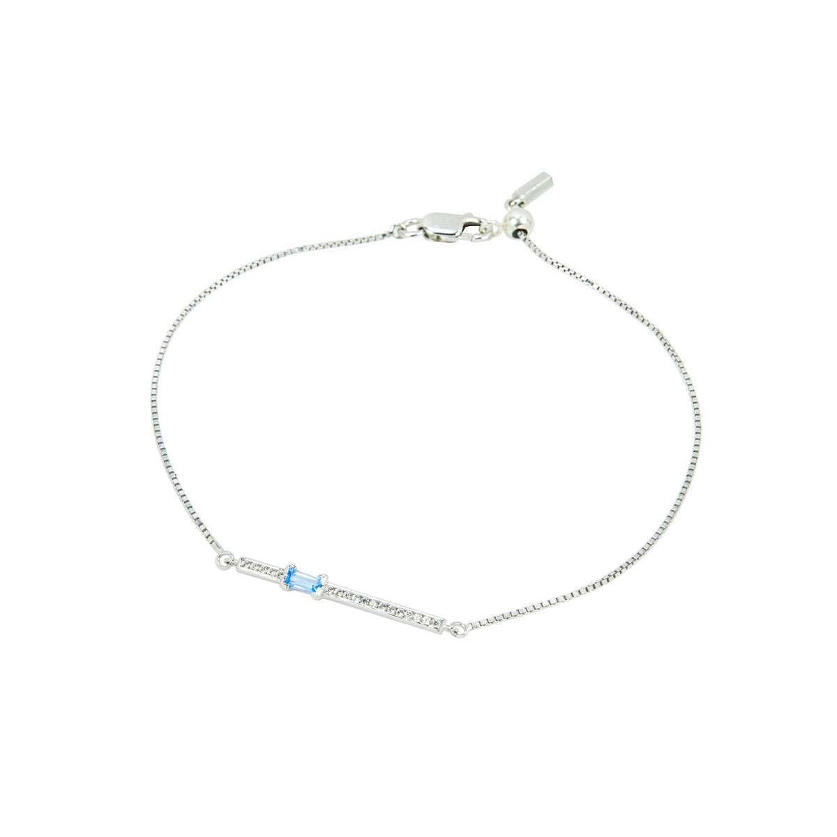 Blue Topaz Baguette Bracelet, bracelet in 18K gold-plated silver by A.CEMI