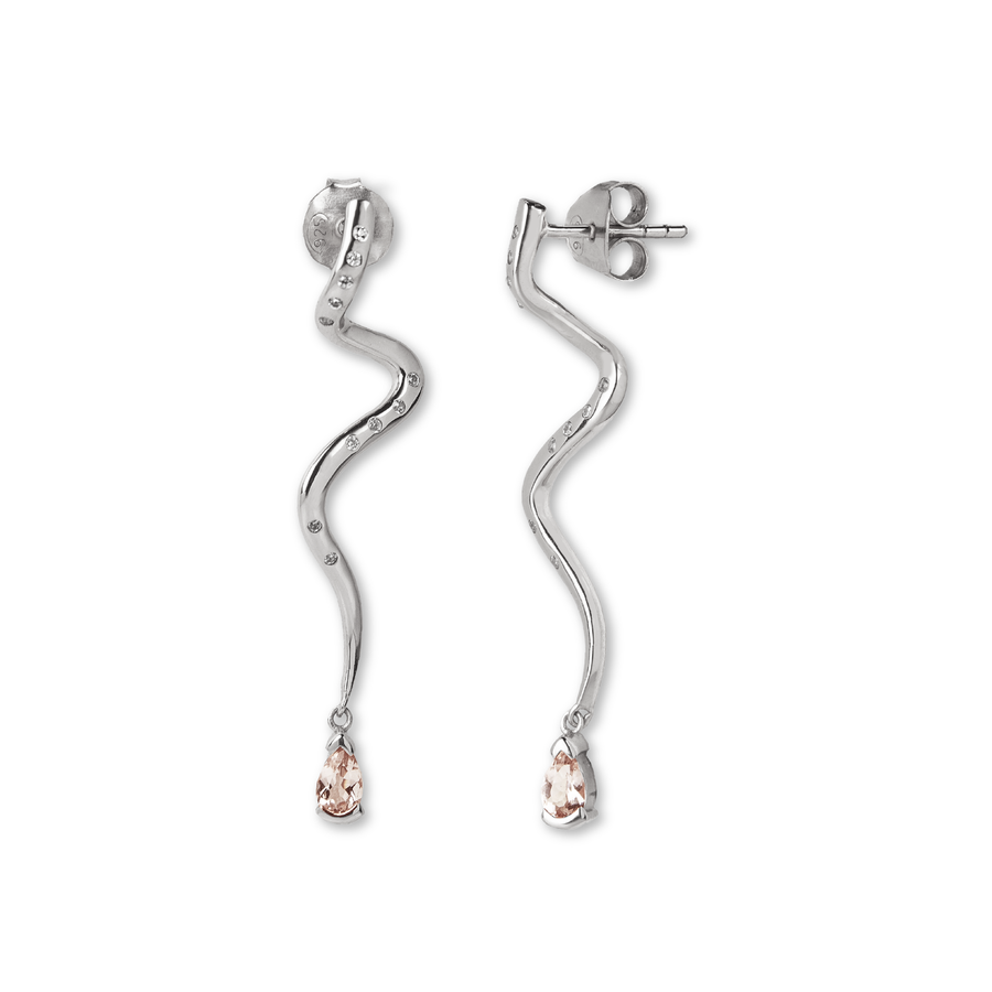 M Melty Morganite Long Earring white gold
