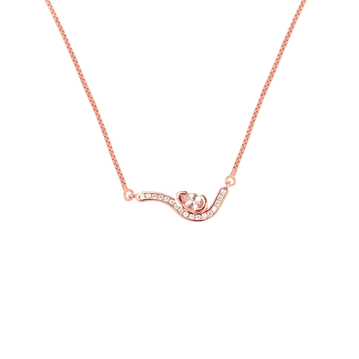 Melty Morganite Necklace Rosegold, necklace in 18K gold-plated silver by A.CEMI