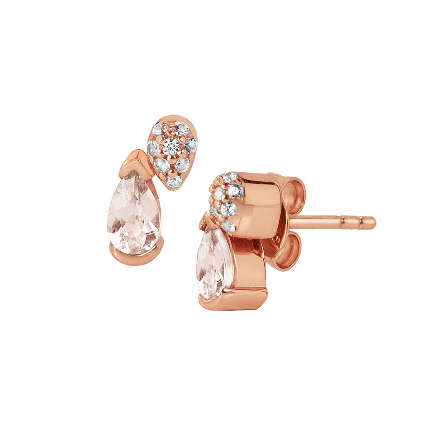 Melty Morganite Pave Earring