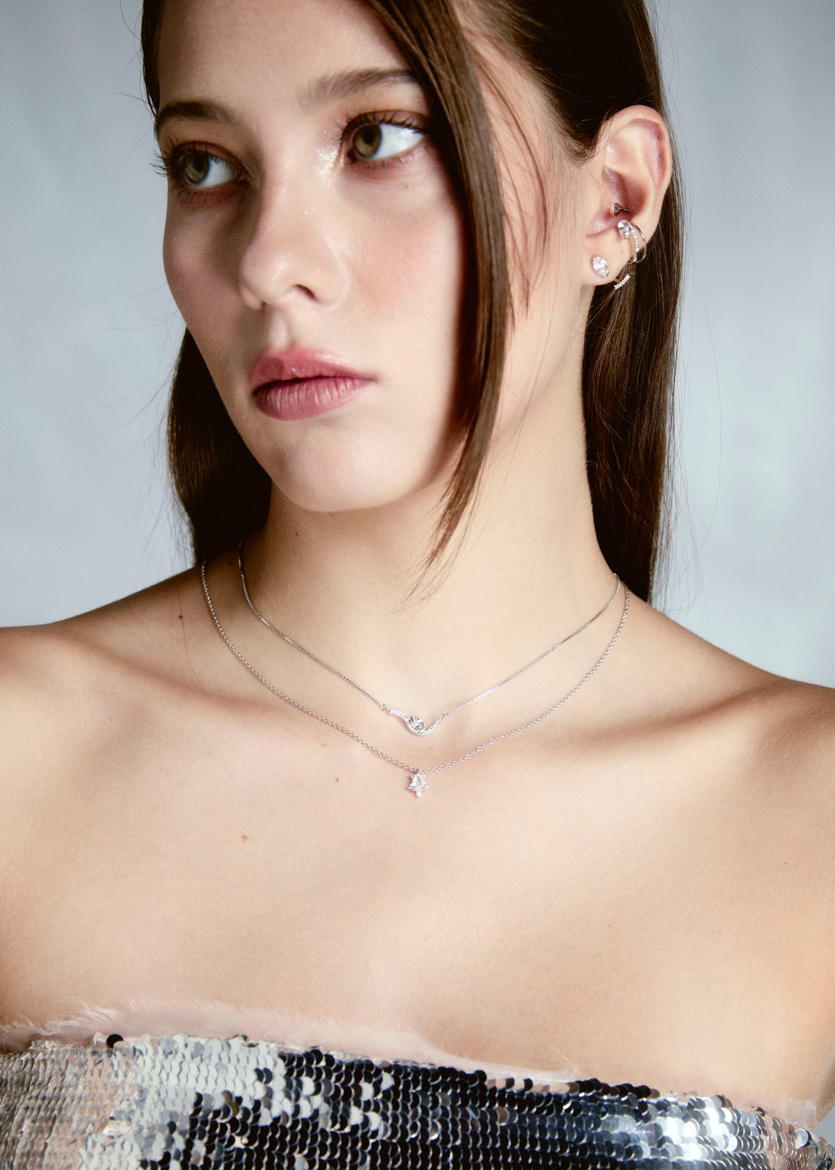 White Zircon Pear Nova Necklace