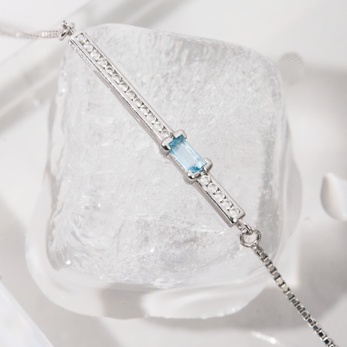 Blue Topaz Baguette Bracelet