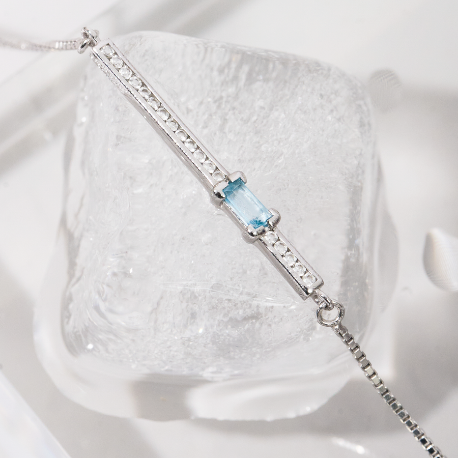 Blue Topaz Baguette Bracelet