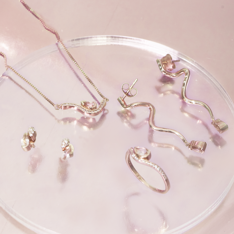 Melty Morganite Necklace Rosegold