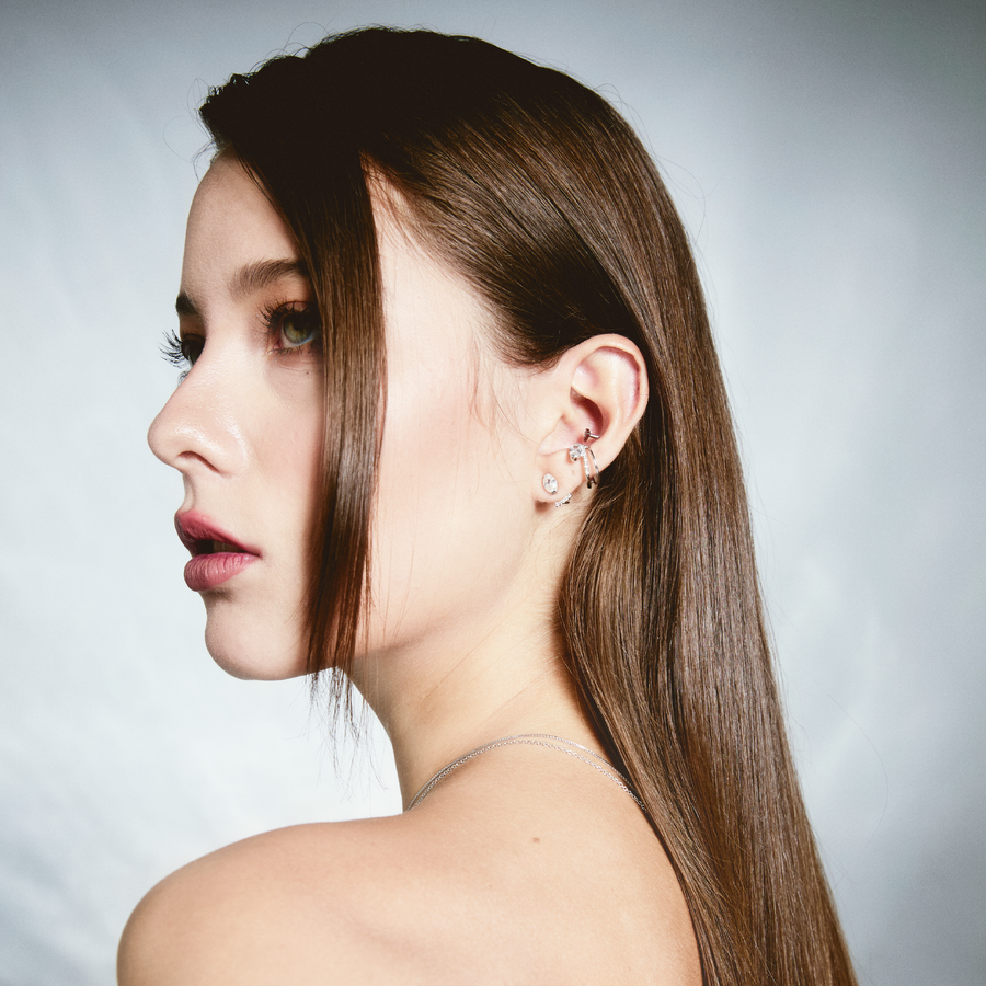 Oval White Zircon Ring