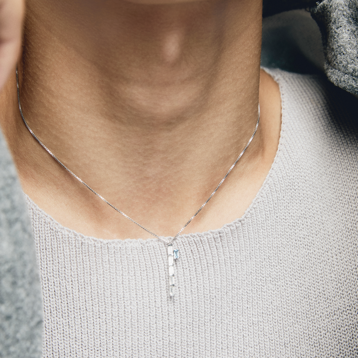 Blue Topaz Baguette Necklace