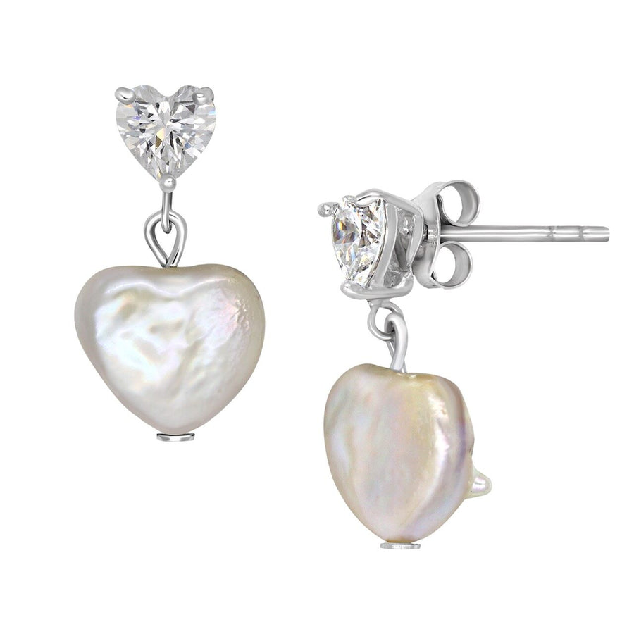 Heart X Pearl Earring