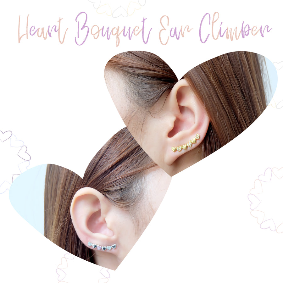 Heart Bouquet Ear Climber