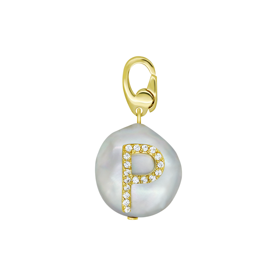 Initial Pearl Charm (Gold)