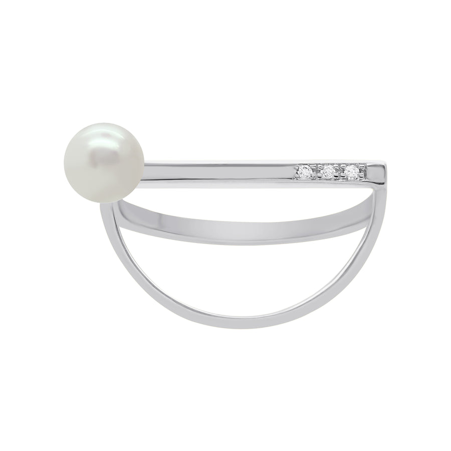 Half Circle Pearl Ring